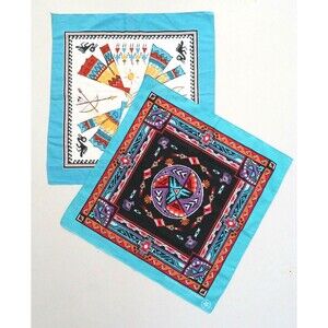 VTG Wamcraft Bandana S/2 Native American Designs Made in USA RN 15582 RN 14193
